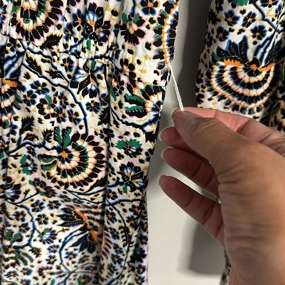 A.L.C. Adelaide Dress Women's NWT 2 V Neck Pockets Long Sleeves Mini Multi Print - Picture 4 of 12